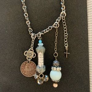 Uniquecharm pendants, coin, cross, stones necklace